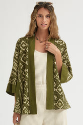 BICOLOR ETHNIC KIMONO